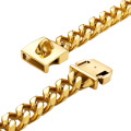 Factory Drop Shipping 23MM Gold Chain With Diamond Dog Collar  18K Cuban Dog Chain For Dog Training Collar